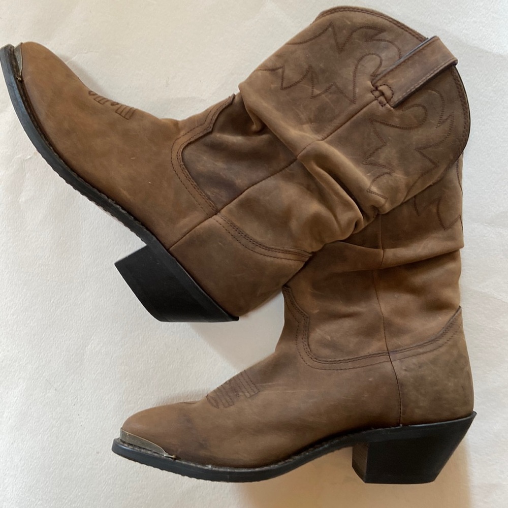 Durango - Women’s Size 8.5 Leather 11” Slouch Cowboy Boot in Tan - Worn Once?